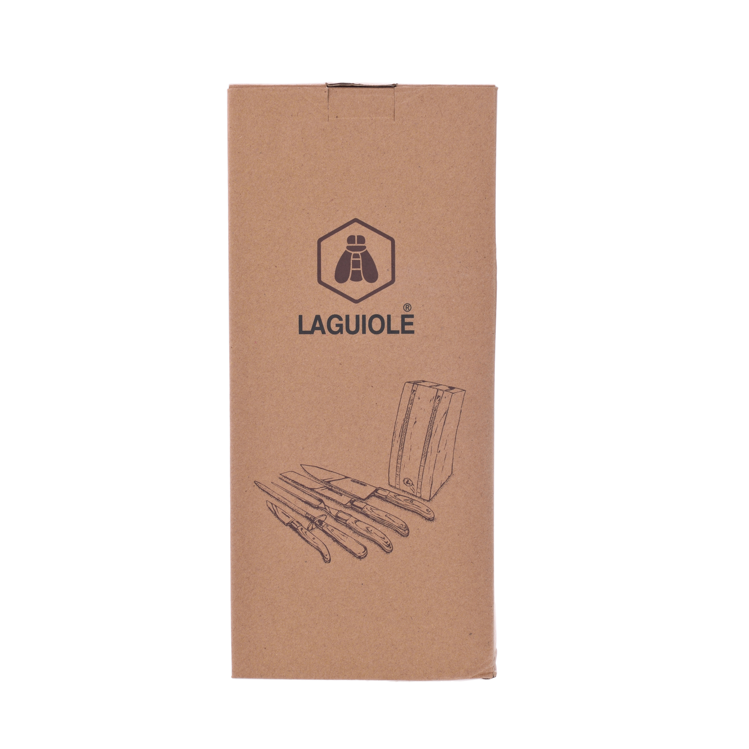 Laguiole - 5-tlg. Messerblock Pakkaholz braun