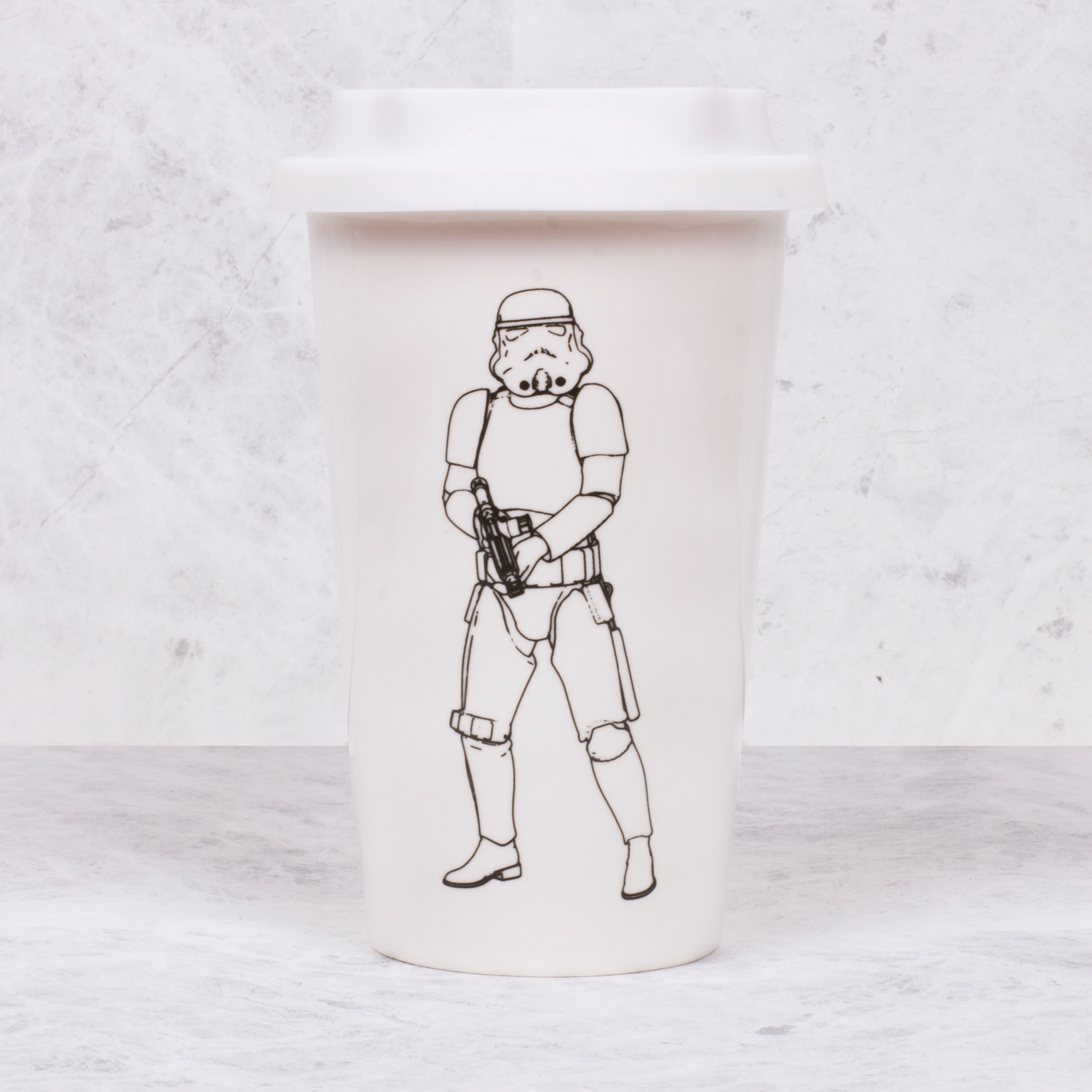Stormtrooper Keramikbecher Weiß mit Silikondeckel