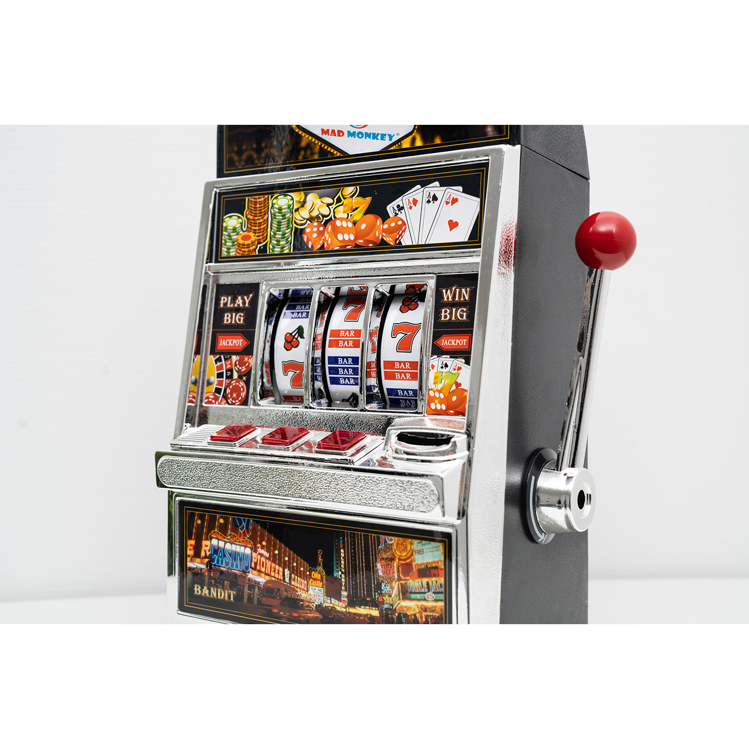 Slotmaschinen Spielautomat als Spardose - Größe XL (inkl. Licht und Sound) - Mad Monkey