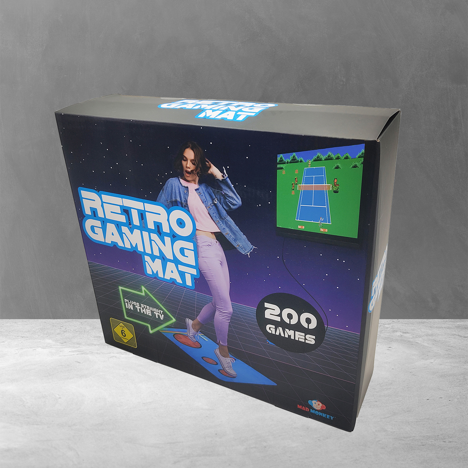 Mad Monkey - Retro Gaming Matte - inkl. 200x 8-Bit Spielen