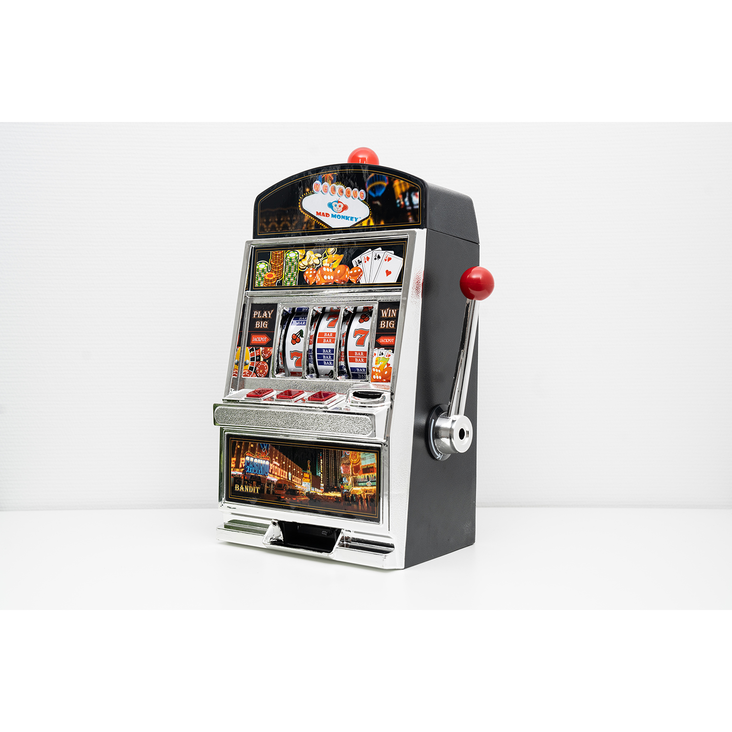 Slotmaschinen Spielautomat als Spardose - Größe XL (inkl. Licht und Sound) - Mad Monkey