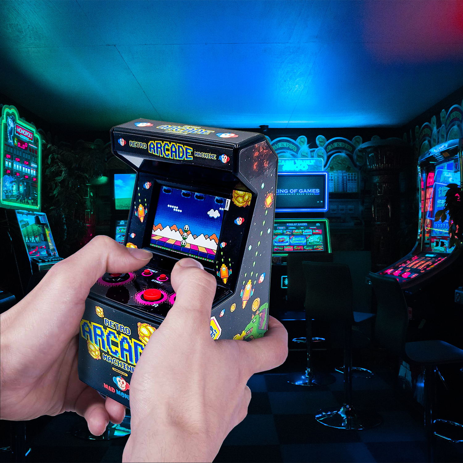 Mad Monkey - Retro Mini Arcade Machine - inkl. 240x 8-Bit Spielen